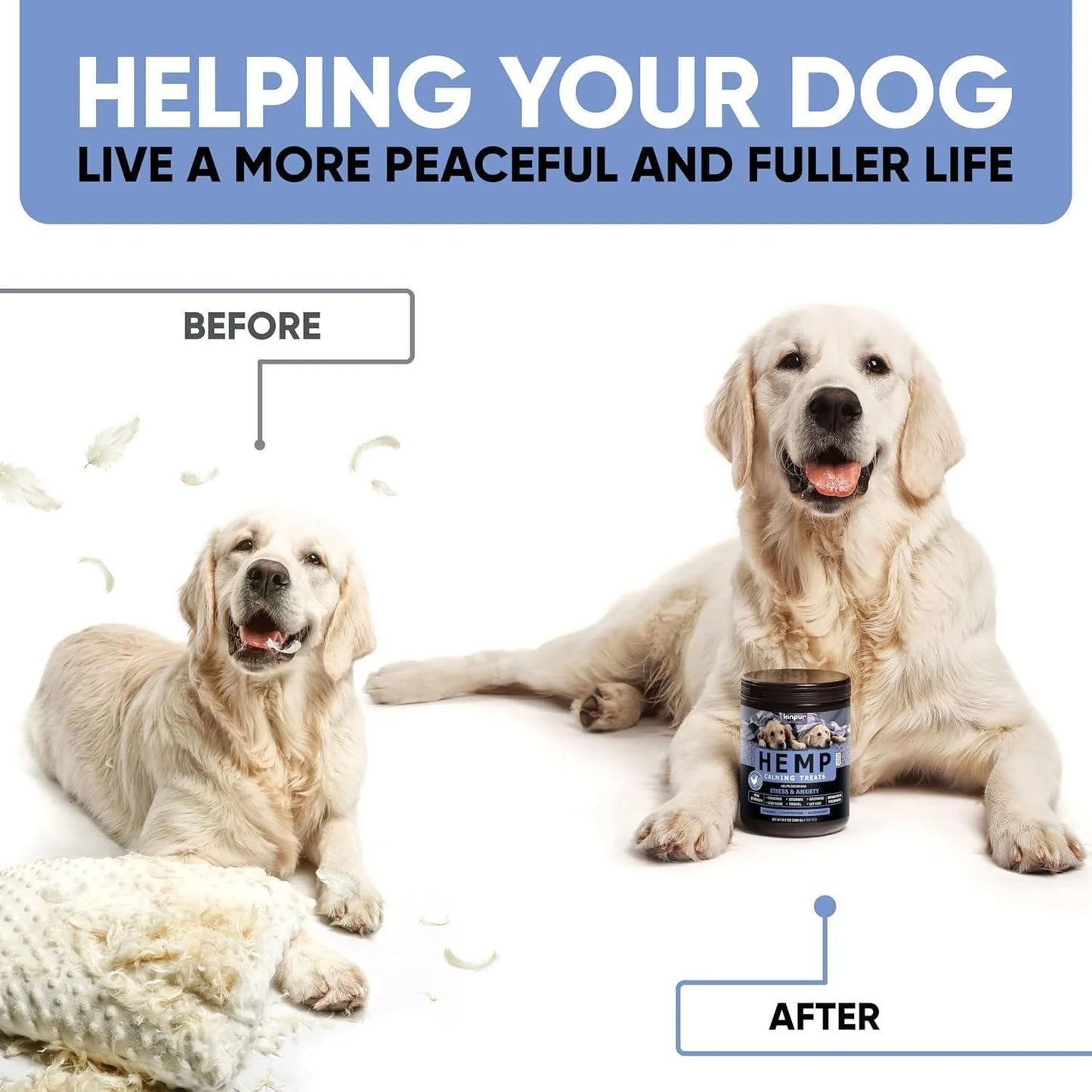 Natural Calming Chews for Dogs with Hemp Oil & Valerian Root Supports