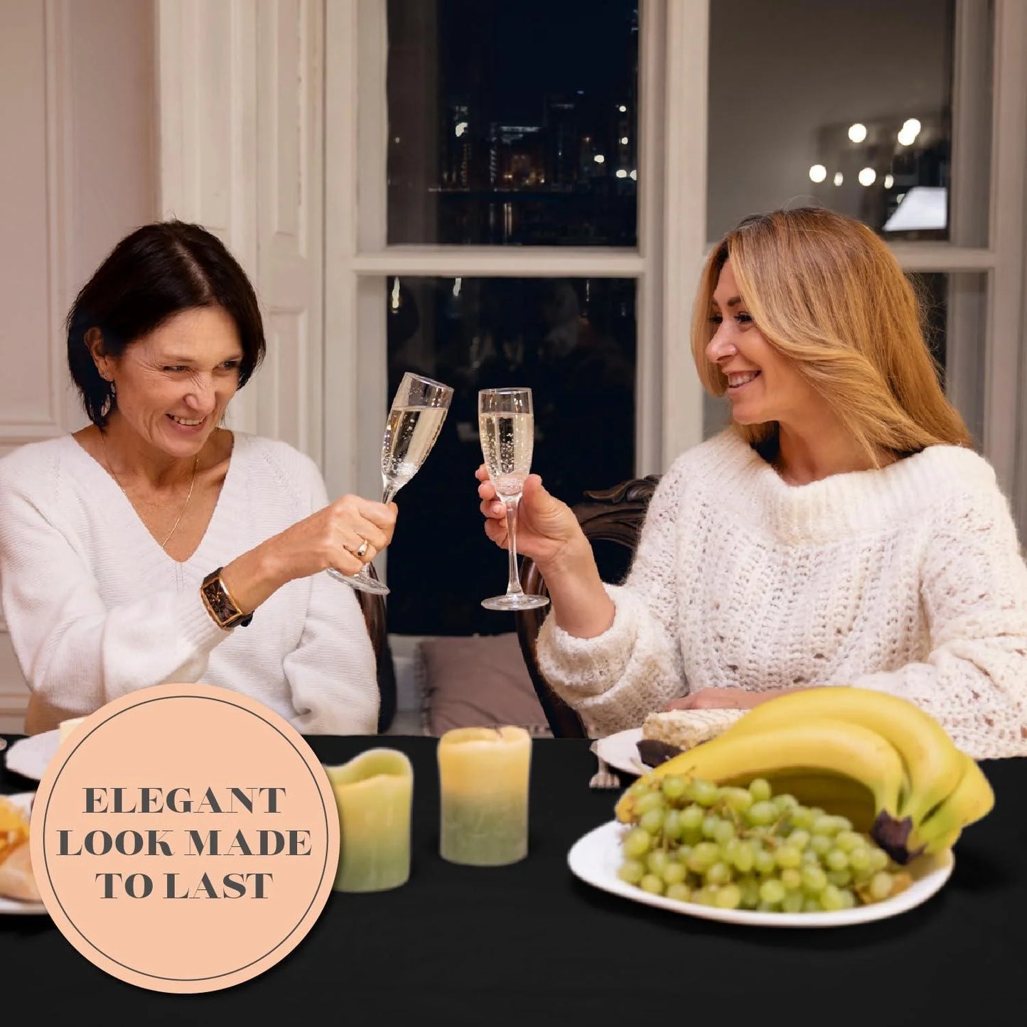 Stretch Table Covers 2 Pack Fitted Rectangle Tablecloths 48X30 in for 4Ft Tables