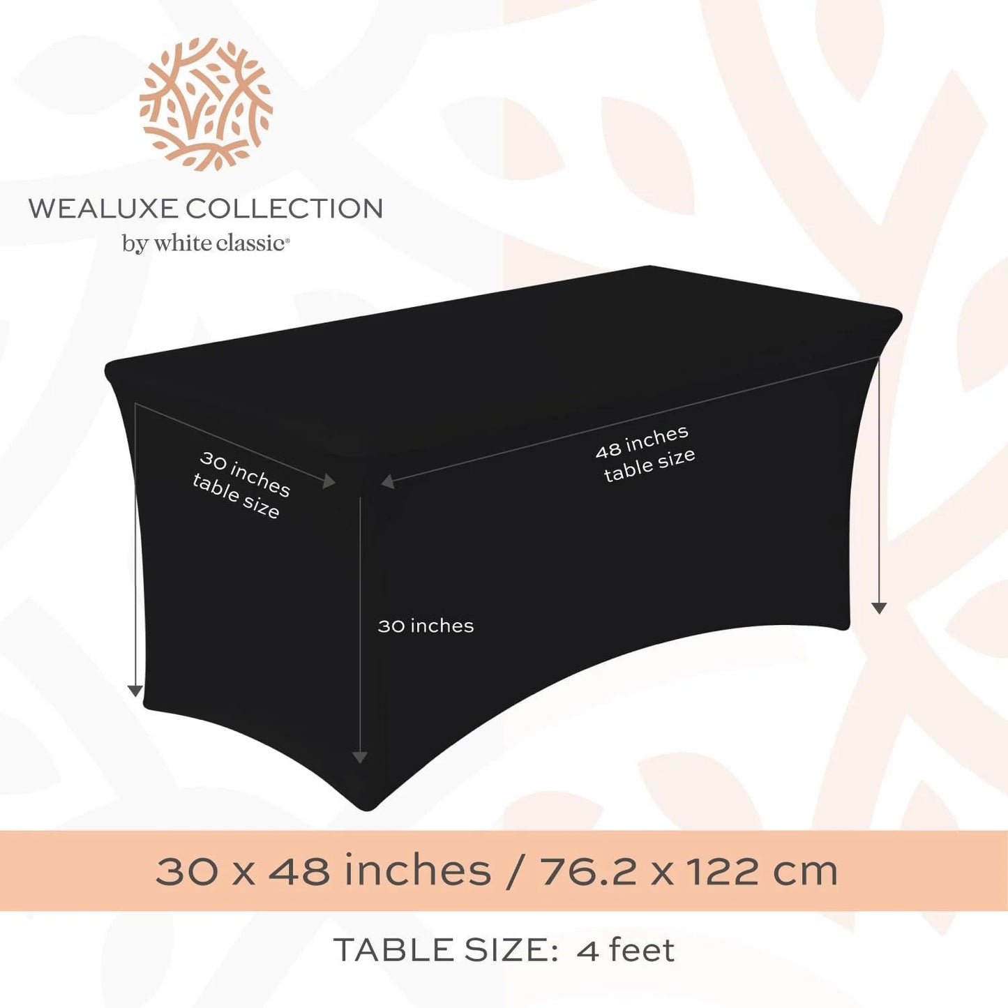 Stretch Table Covers 2 Pack Fitted Rectangle Tablecloths 48X30 in for 4Ft Tables