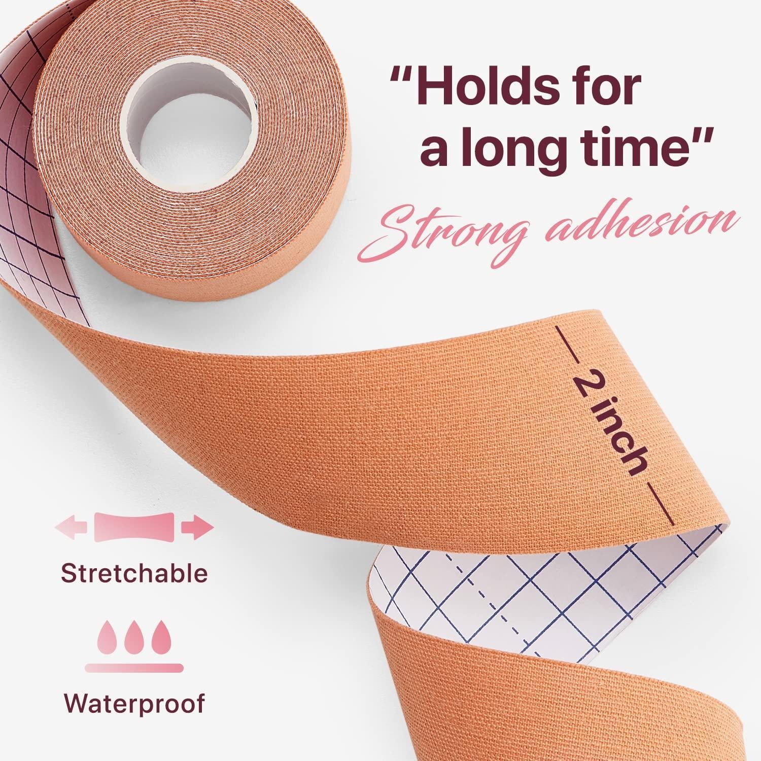 Boob Tape Beige Boobytape Breast Lift Push up a G Cup 16.4 Ft X 2 in Bra Tape